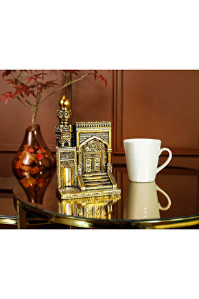 MİHRAP MİNBER MİNYATÜR BİBLO LÜKS GOLD SALON MASAÜSTÜ RAF EV OFİS DEKORASYON ALTIN KAPLAMA SÜS DEKOR