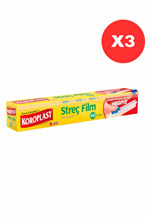 Streç film 100 metre (KESME BIÇAĞI HEDİYELİ! ) X3