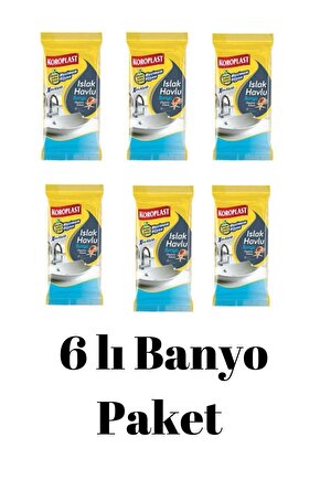 Islak Havlu Banyo Okyanus Kokulu 6 Paket Xtra Büyük 30 Adet 20x30 Cm
