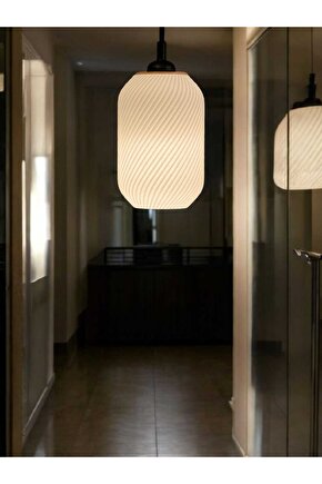 Dekoratif Ziltav Tekli Sarkıt Beyaz Avize