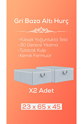 Antrasit Baza Altı Yorgan Hurç 2 Adet