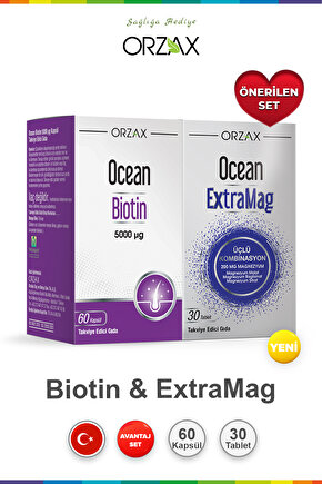 Biotin 60 Kapsül & Ocean ExtraMag 30 Tablet