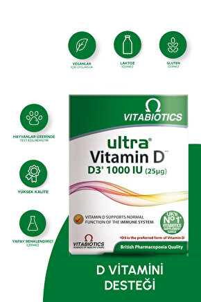 Ultra Vitamin D 1000 IU D3 Vitamini İçeren Takviye Edici Gıda 96 Tablet