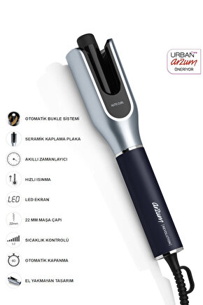 Revolution Otomatik Dönebilen Bukle Saç Maşası 22mm Platin Gri - AR5156