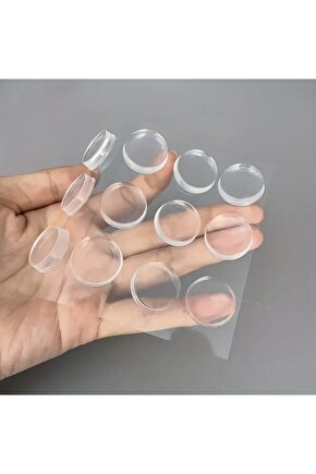 Mobilya Dolap Kapağı Ses Önleyici Cam Kesme Tahtası Ayağı Şeffaf Yapışkanlı Stoper Ayak 42 Adet