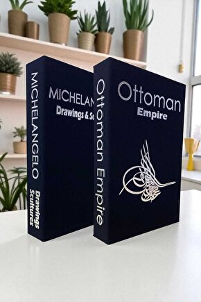 2’li Kumaş Kaplı Kitap Görünümlü Dekoratif Kutu | Hediye & Takı Kutusu