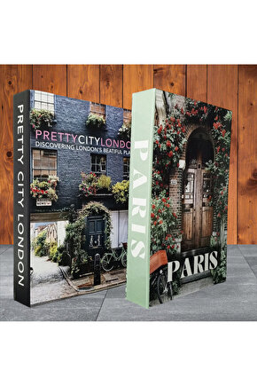 Dekoratif Kitap Görünümlü Kutu 2li Set Decorative Book Looking Box