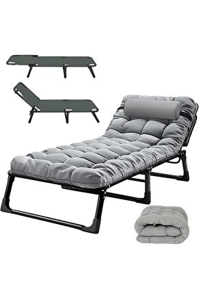 Minderli Şezlong Katlanır Şezlong Plaj Şezlongu, Portatif Kamp Ve Bahçe Şezlongu Dinlenme Koltuğu