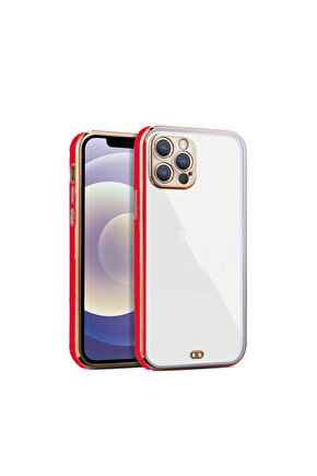 iPhone 14 Pro Arka kapak Kılıf Kırmızı kenarlı rose