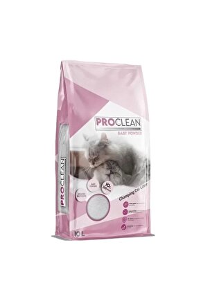 ProClean Bebek Pudra Kokulu Topaklanan Kedi Kumu İnce Taneli 10 Lt