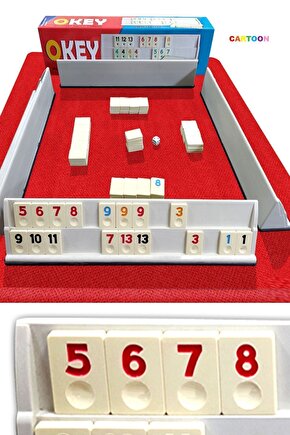 Spot Plastik Okey Takımı Büyük Boy 44cm Istaka Boyu 1. Sınıf Plastik Taş