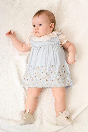 Kız Bebek Kız Çocuk Doğum Günü Parti Düğün Elbise Kısa Kol Dantelli Astarlı Romper