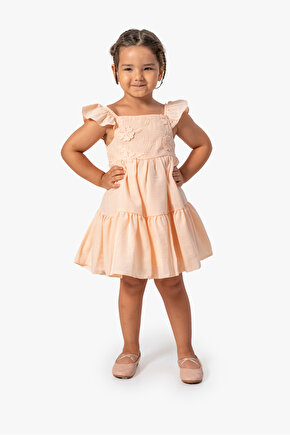 Kız Bebek Elbise Kız Çocuk Elbise Doğum Günü Parti Düğün Elbise Kısa Kollu Astarlı Leopar Elbise