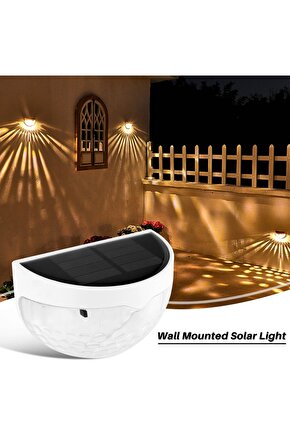 2 Adet Güneş Enerjili, 5 Watt Solar Duvar Apliği, 3200 Kelvin Gün Işığı Ledli Kablosuz Solar Aplik
