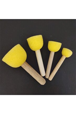 4lü Ponpon Sünger Fırça, Stencil Fırçası