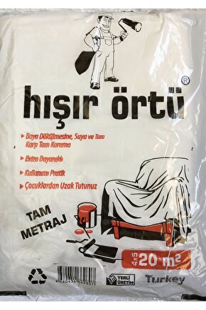 2 Adet Hışır Örtü Boya Badana Örtüsü 20 M²