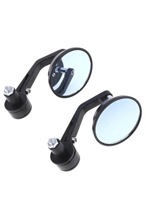 Modifiye Gidon Bağlantılı Oval Ayna Tk Siyah Cafe Racer