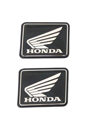 Honda Kare Küçük Universal Siyah-Gümüş Damla Stiker 2Li