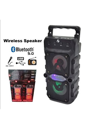 BLUETOOTH SPEAKER KABLOSUZ ŞARJLI HOPARLÖR LED IŞIKLI PARTY BOX SES BOMBASI