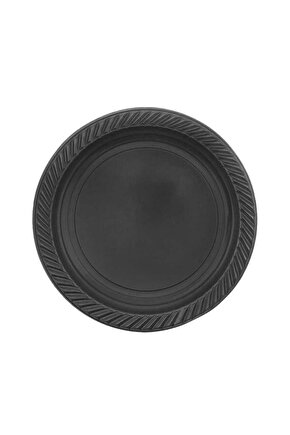 Plastik Siyah Tabak 22 cm 25 Adet