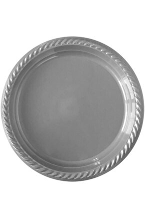 Gümüş Renk Plastik Tabak 22 cm 25li