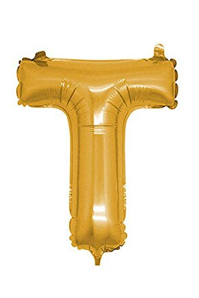 T Harf Gold Folyo Balon Harfli Helyum Balon 100 Cm Dev Boy