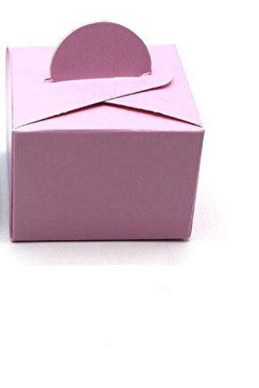 Pembe Lokum Kutusu 50 Li Parti Doğum Günü Yeni Doğan Odası Dağıtmalık Lokumluk Şeker Karton Kutu - P