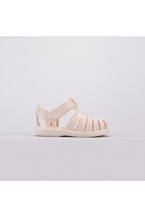 Tobby Solid Bebek Krem Sandalet