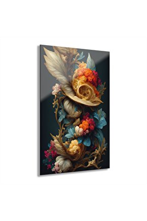 Renkli Çiçekler Cam Tablo Duvar Dekoru 6