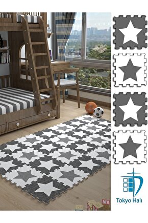 Yumuşak Yıldızlı Bebek Çocuk Odası Sı Thc7 | Yapboz Halı | Puzzle Halı