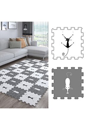 Dekoratif Yıkanabilir Yumuşak Salon Halısı Ths1 | Yapboz Halı | Puzzle Halı