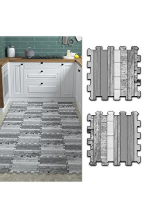 Desenli Yıkanabilir Mutfak Halısı Thm18c | Yapboz Halı | Puzzle Halı