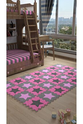 Yıkanabilir Eflatun Gri Bebek Çocuk Odası Sı Thc5 | Yapboz Halı | Puzzle Halı