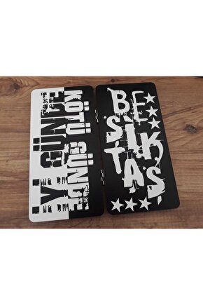 Mini Tavla Seyahat Tavla Cep Tavla 24x24 Özel Deri Kılıflı-BEŞİKTAŞ