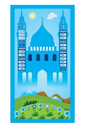 Benim Seccadem Çocuklar Için Sesli Konuşan Namaz Kıldıran Seccade Mavi