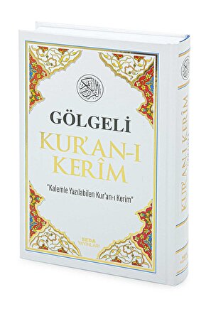 Gölgeli Orta Boy Elle Yazılabilen Kuran-ı Kerim (Beyaz)