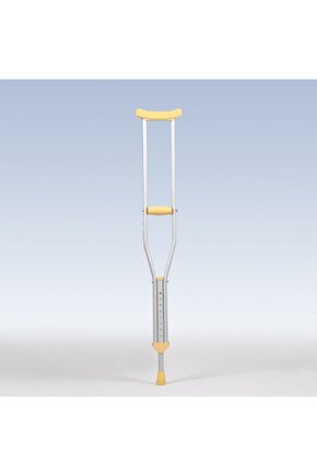 Yerli Sarı Renk Kaliteli Sünger Destekli Kauçuk Çift Koltuk Altı Değneği M Beden