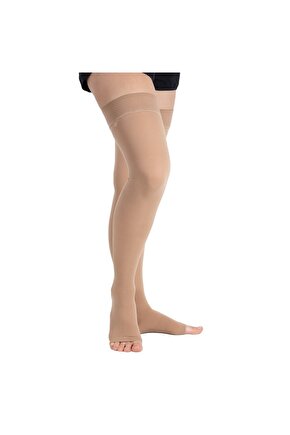 Ccl2 Diz Üstü Burnu Açık Çorabı (Bej) NUMARA 7