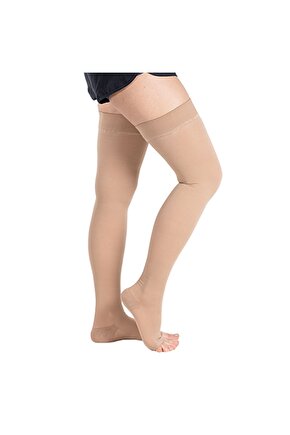 Ccl2 Diz Üstü Burnu Açık Varis Çorabı Ten