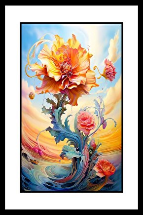 Suda Açan Çiçek Digital Art ( ÇERÇEVESİZ - ÇERÇEVE YOKTUR ) ( ULTRA HD ) FOLYO AFİŞ - POSTER