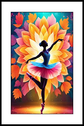 Çiçekli Balerin - Kopya Digital Art ( ÇERÇEVESİZ - ÇERÇEVE YOKTUR ) ( ULTRA HD ) FOLYO AFİŞ - POSTER
