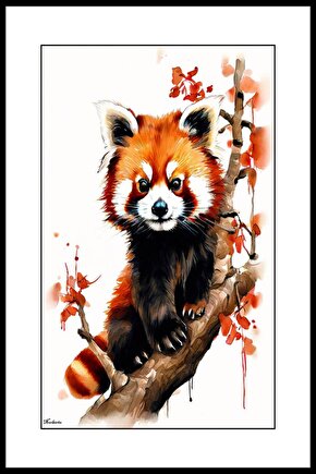 Sevimli Rakun Digital Art ( ÇERÇEVESİZ - ÇERÇEVE YOKTUR ) ( ULTRA HD ) FOLYO AFİŞ - POSTER