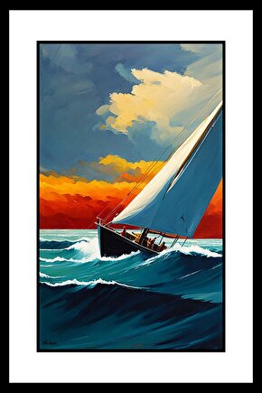 Lüks Yelkenli ve Deniz Digital Art ( ÇERÇEVESİZ - ÇERÇEVE YOKTUR ) ( ULTRA HD ) FOLYO AFİŞ - POSTER