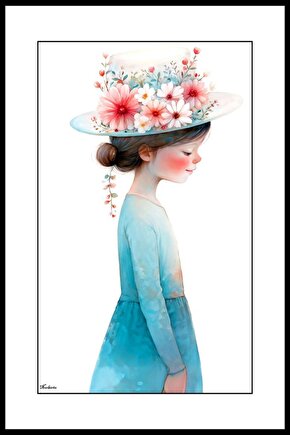 Tatlı Minik Kız Digital Art ( ÇERÇEVESİZ - ÇERÇEVE YOKTUR ) ( ULTRA HD ) FOLYO AFİŞ - POSTER