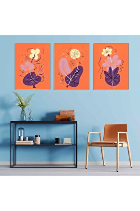 Matisse - Boho - Art Deco - Soyut - Doğa ( 3 lü Çerçevesiz ) Poster - Afiş - Tablo KR2C00776