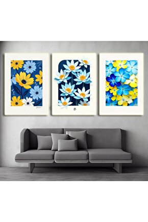 Matisse - Boho - Art Deco - Soyut - Doğa ( 3 lü Çerçevesiz ) Poster - Afiş - Tablo KR2C00300