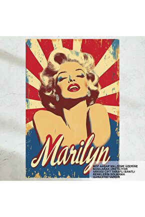 marilyn monroe hollywood amerika sineması popart retro ahşap poster