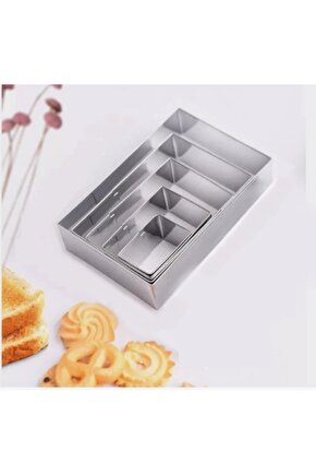 Narkalıp  Dikdörtgen Kurabiye Kalıbı 5 Li