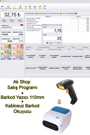 Barkod Satış Sistemi & Market Programı & Barkod Yazıcı & Kablosuz Barkod Okuyucu