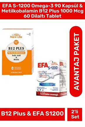 B12 Plus 60 Tablet & Efa S-1200 90 Kapsül